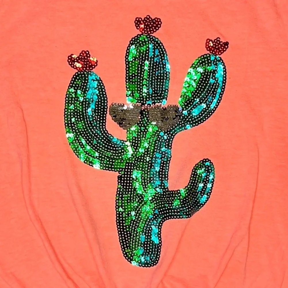 🌵🕶️Cute cactus flip sequin t-shirt! - Picture 3 of 9